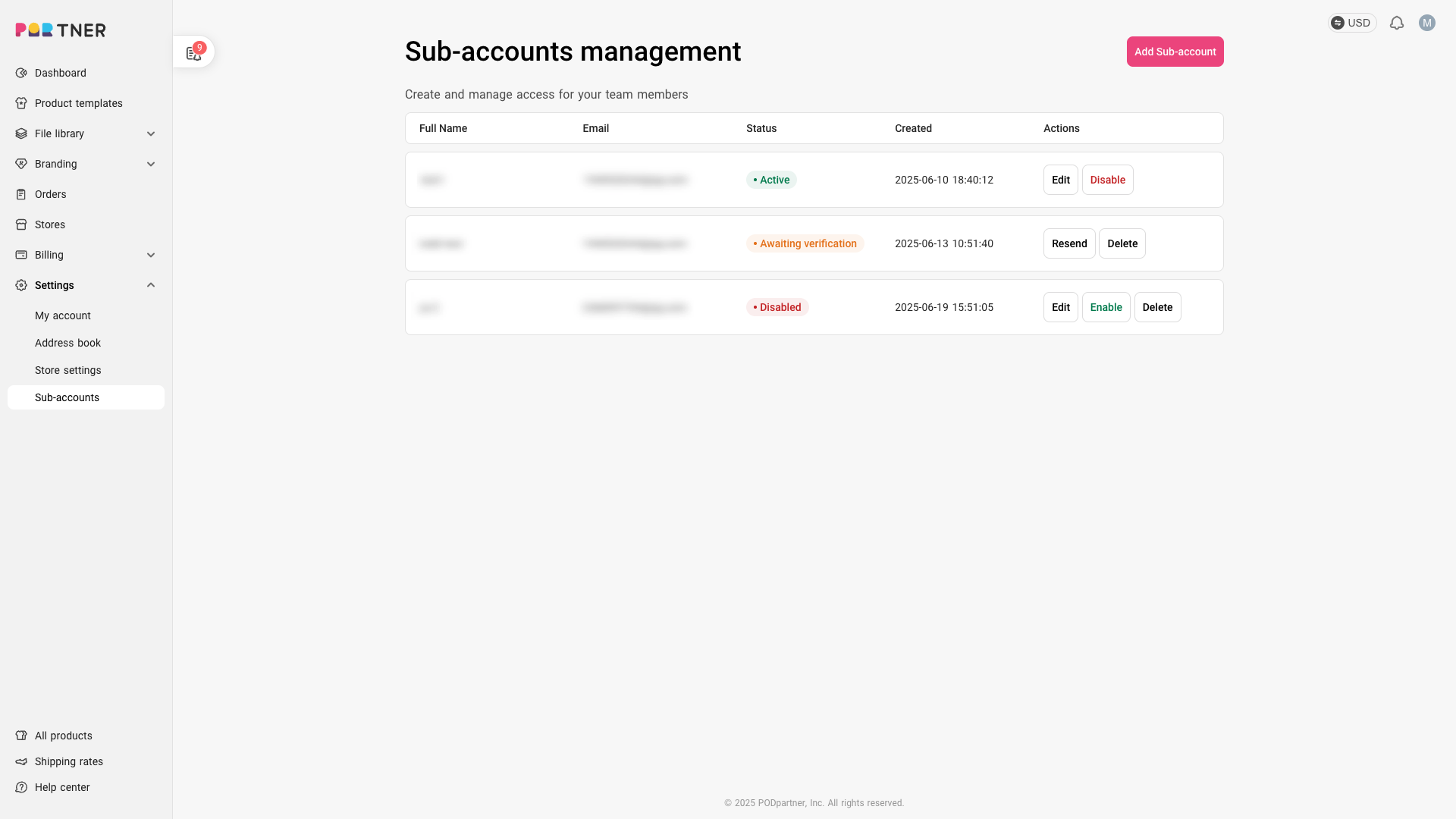 How to add and manage sub account permissions under your PODpartner How to add and manage sub account permissions under your PODpartner